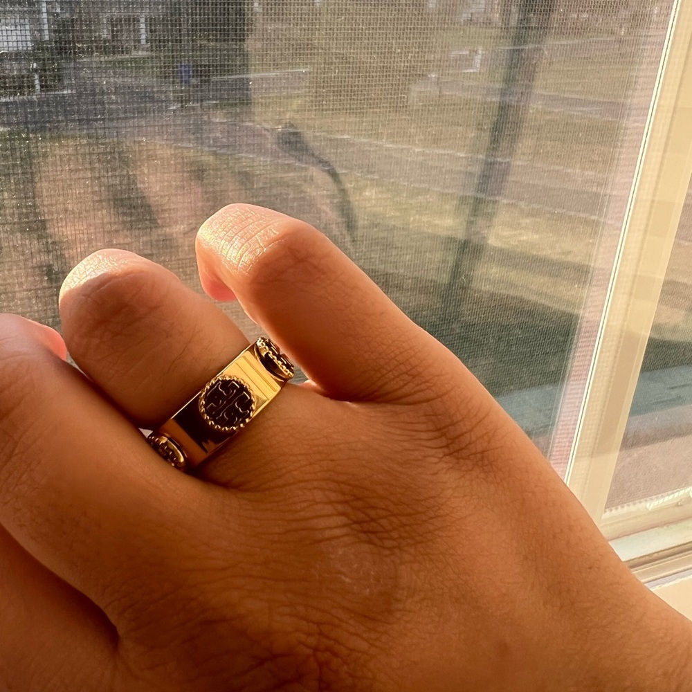 Tory Burch Golden Logo/Icon Ring - Picture 8 of 9